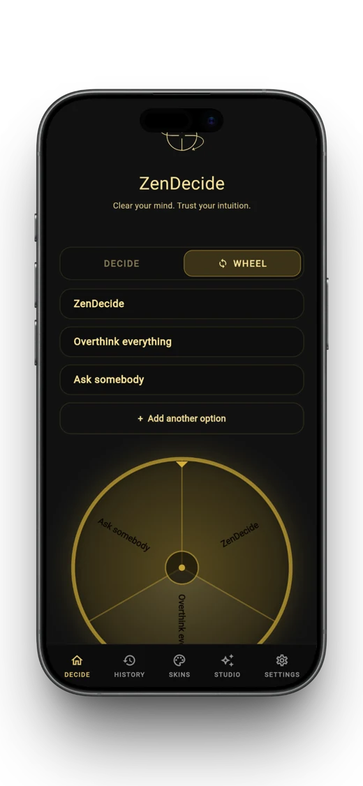 ZenDecide wheel mode screenshot